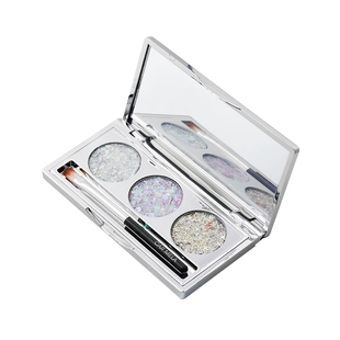 卡梅拉三色大亮片眼影偏光爆闪舞台演出新娘妆多用彩色眼影盘