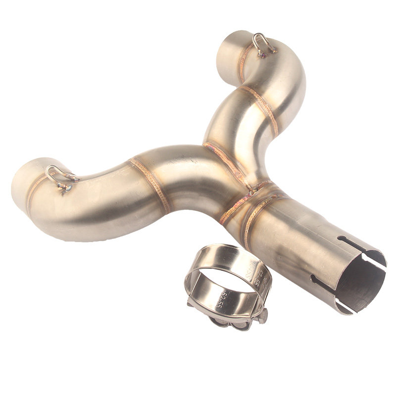 适用改装件贝纳利黄龙600 黄巡bj600 bj300排气管中段不锈钢弯管