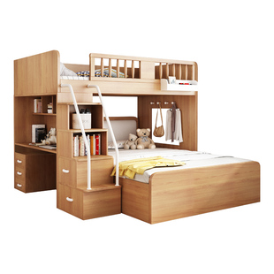 小户型儿童床交错式上下床双层家用上下铺子母床省空间错位高低床