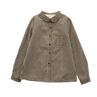 魔法加绒款 加厚黑白格子衬衫女长袖磨毛棉秋冬新打底宽松衬衣