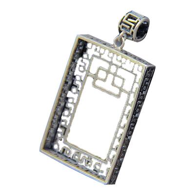 diy方形琥珀蜜蜡20*30吊坠空托