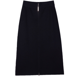 Lavinia商场同款春秋新款黑色显瘦修身高腰直筒半身裙L41Z116