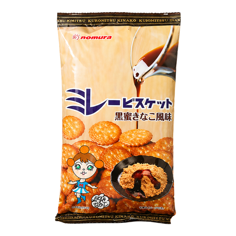 日本野村制菓黑蜜黄豆粉煎豆饼干