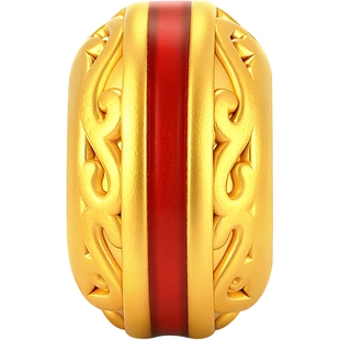 潮宏基国色经典隔珠黄金串珠足金转运珠手饰5D硬金新中式国潮女