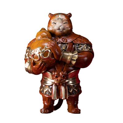 朱炳仁铜虎将之禄爷摆件