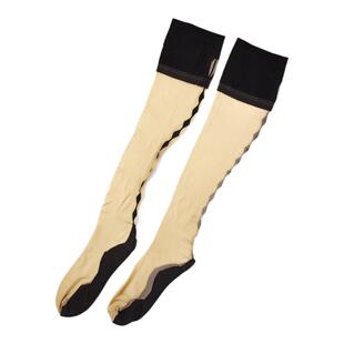 包邮复古欧美油亮菱形提花后线中缝锁眼定脚型油光长筒袜店主实拍