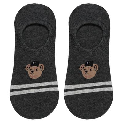 EMPOLE船袜夏季男防滑小熊隐形袜