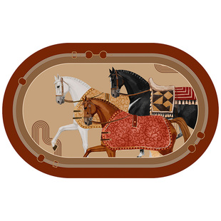 范居态度驰岁浴室地垫卫生间门口专用防滑吸水速干马年骏马承福