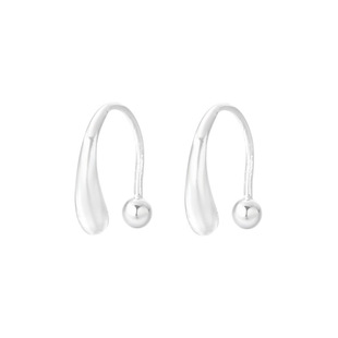 S999纯银水滴耳钉女养耳洞高级感耳环螺丝拧轻奢设计小众耳挂耳饰