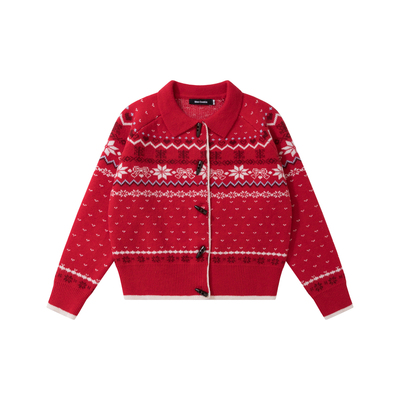 橘子树在哪儿圣诞红色费尔岛毛衣