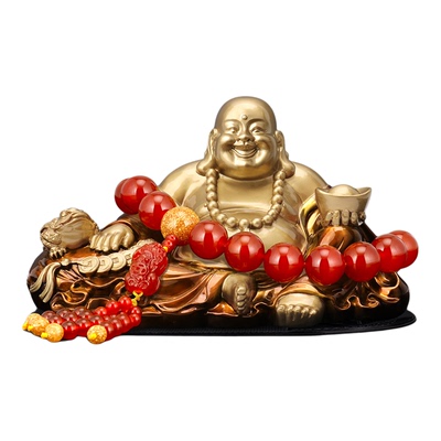 2025新款汽车摆件纯铜弥勒佛