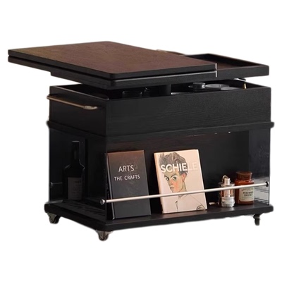 现代简约移动边柜升降折叠茶几