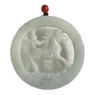 缅甸翡翠吊坠A货一马平川马牌挂件马到成功龙马精神一马当先车挂