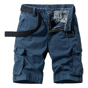 工装短裤男士多口袋休闲5五分裤子宽松纯棉夏天潮流直筒沙滩中裤