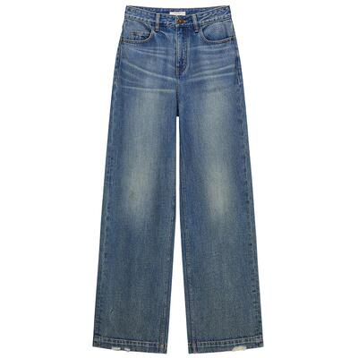 OCHIRLY欧时力破洞直筒牛仔长裤