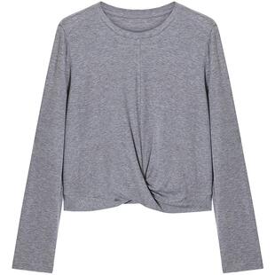 BLUE ERDOS26夏季新品格雷风绵羊毛混纺圆领针织衫女