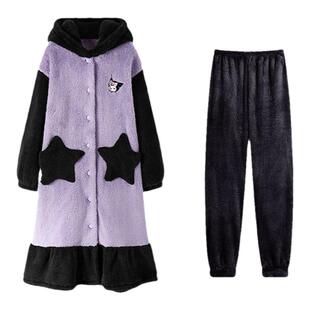 美乐蒂睡衣冬季睡袍女成人冬天加厚长袖可爱连体搞怪情侣卡通冬款