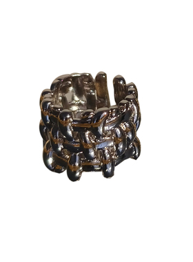 ins高级感金属编织开口戒指