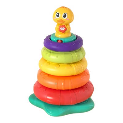 汇乐宝宝叠叠乐益智彩虹套圈玩具