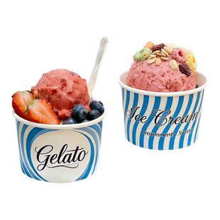 冰淇淋纸杯定制一次性Gelato冰激凌纸碗食品级商用打包纸碗定做WH