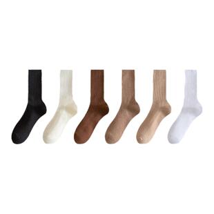 厚袜子女中筒袜冬季加厚加绒保暖羊毛圈月子袜长筒长袜秋冬季