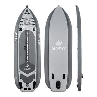 AISUNSS充气钓鱼船水上垂钓路亚桨板海钓加厚船浮筒划浆 鱼竿支架