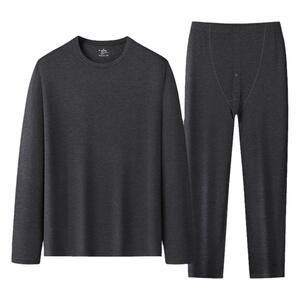 冬季男款加大码保暖内衣套装肥佬纯色长袖T恤衫恒温打底秋衣秋裤