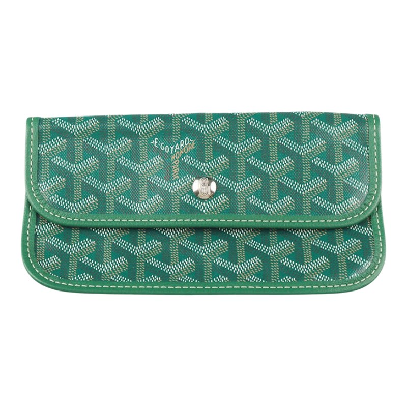 中古奢侈品「9.0新」GOYARD(高雅德)心形彩绘款绿色涂层帆布单肩