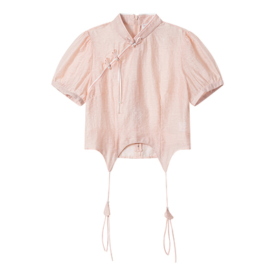 固执中式短袖提花小衫