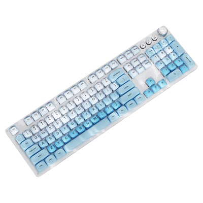 前行者粉底液机械键盘女生办公高颜值无线104键电脑游戏电竞专用