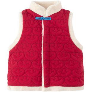 巴拉巴拉宝宝马甲夹棉2025新款男女童背心新年拜年红色加绒春秋装