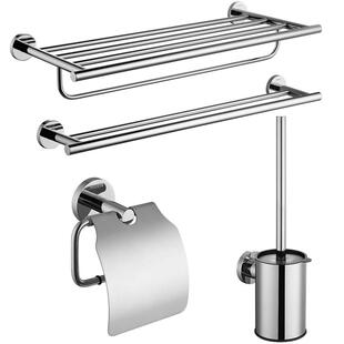 摩恩官方卫生间不锈钢浴巾架浴室毛巾架置物架卫浴挂件套装1901