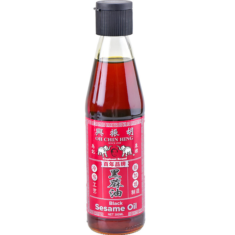 新加坡原装进口胡振兴黑芝麻油香油冷榨黑麻油热炒凉拌蘸酱瓶装