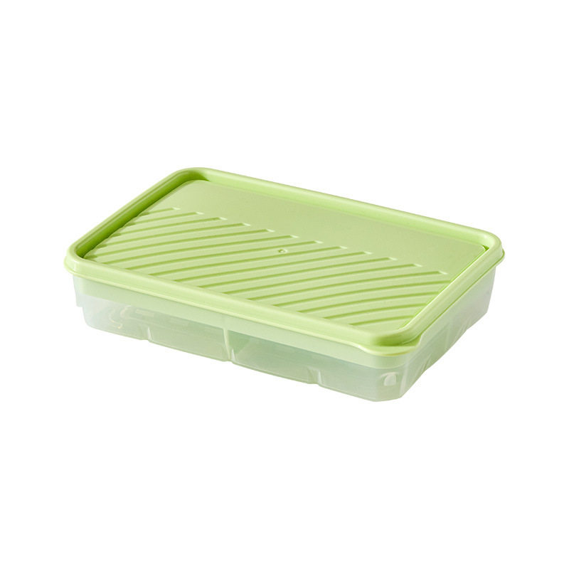 冰箱冷冻盒带分隔冷藏熟食保鲜盒家用葱姜蒜储物盒备菜储存收纳盒