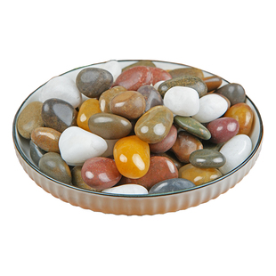 鱼缸鹅卵石雨花石原石天然五彩石头花盆造景铺地溪流小石子铺底软