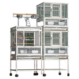 威毕横丝竖宫格鸟笼豪华鹦鹉笼子家用双层三层繁殖玄凤特大号别墅