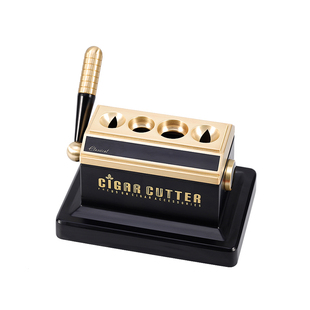 JIFENG季风开孔高档四孔金色剪刀顺丰包邮断头台4孔V型台式雪茄刀
