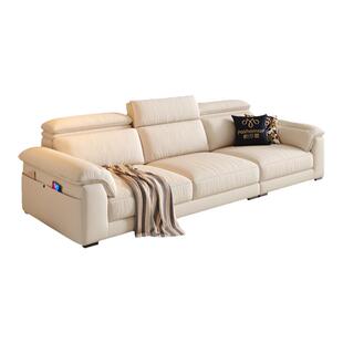 帕沙曼布艺沙发棉麻高靠背客厅小户型现代简约可调节猫抓布奶油风