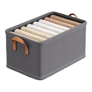 拍1发4衣服收纳筐装衣物衣柜分层收纳箱家用折叠框裤子整理盒神器