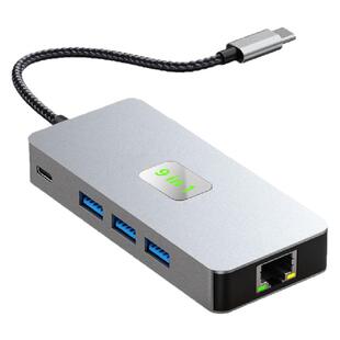 type-c扩展坞4K60Hz USB3.0千兆网卡PD充电手机平板笔记本hub9合1