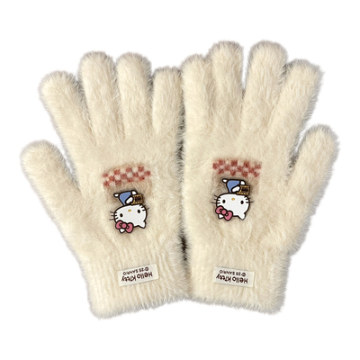 hellokitty五指手套冬季骑行女生