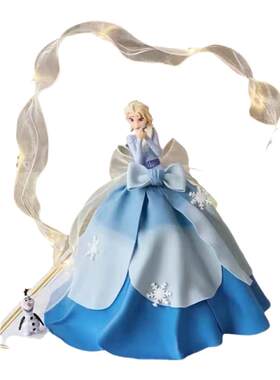 冰雪女王蛋糕装饰摆件城堡雪花