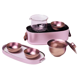 哲品纯钛旅行功夫茶具户外喝茶便携盖碗壶杯茶盘情人节礼物送女友