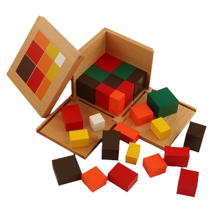 蒙氏数学5岁以上教具代数二项式算术三项式国际蒙台梭利早教玩具