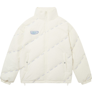 BEASTER奥莱鬼脸潮流斜线羽绒服情侣休闲防风保暖冬季外套