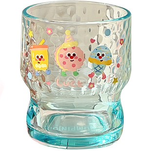 原创甜品派对可爱玻璃杯情侣水杯女生高颜值新款圣诞家用杯子喝水