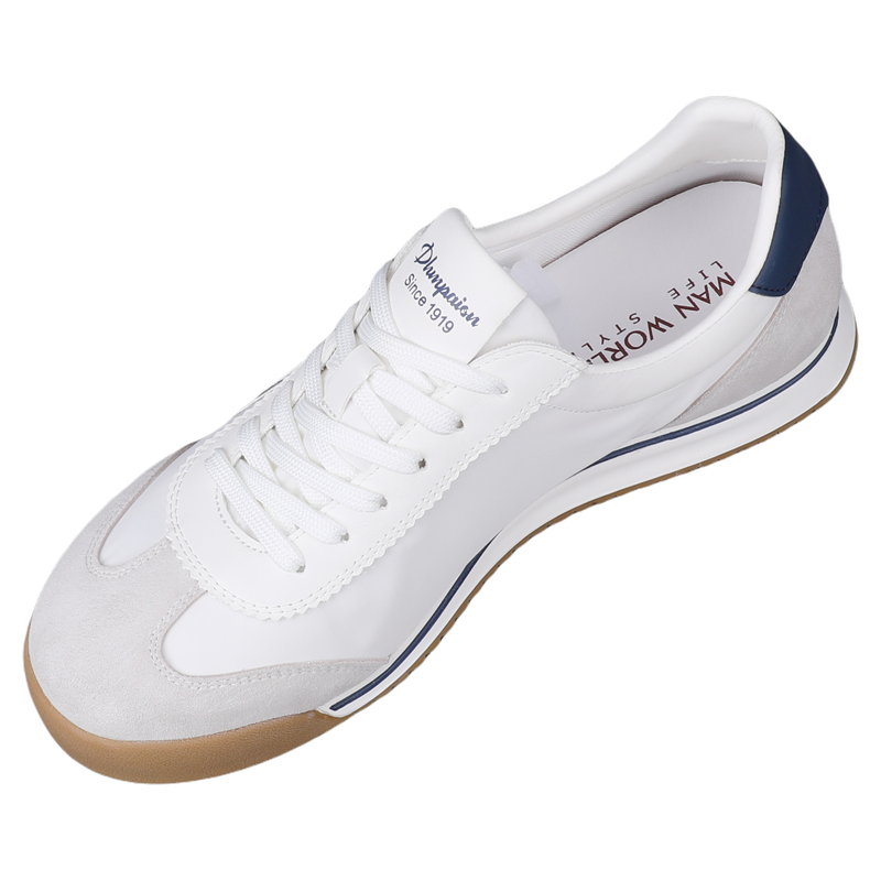 欧洲站男鞋2026新款潮流时尚磨砂拼接阿甘鞋男韩版百搭真皮板鞋潮