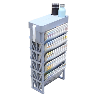 书立架学生教室课室教室书架收纳盒桌边带轮可移动书桌小学书袋落地带抽屉挂袋放书神器初高中生学校置物架