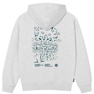 美国ELEMENT滑板连帽卫衣男宽松灰色趣味印花重磅抓绒落肩上衣潮