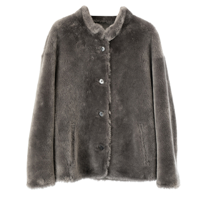 洛曼羊皮毛一体皮草外套